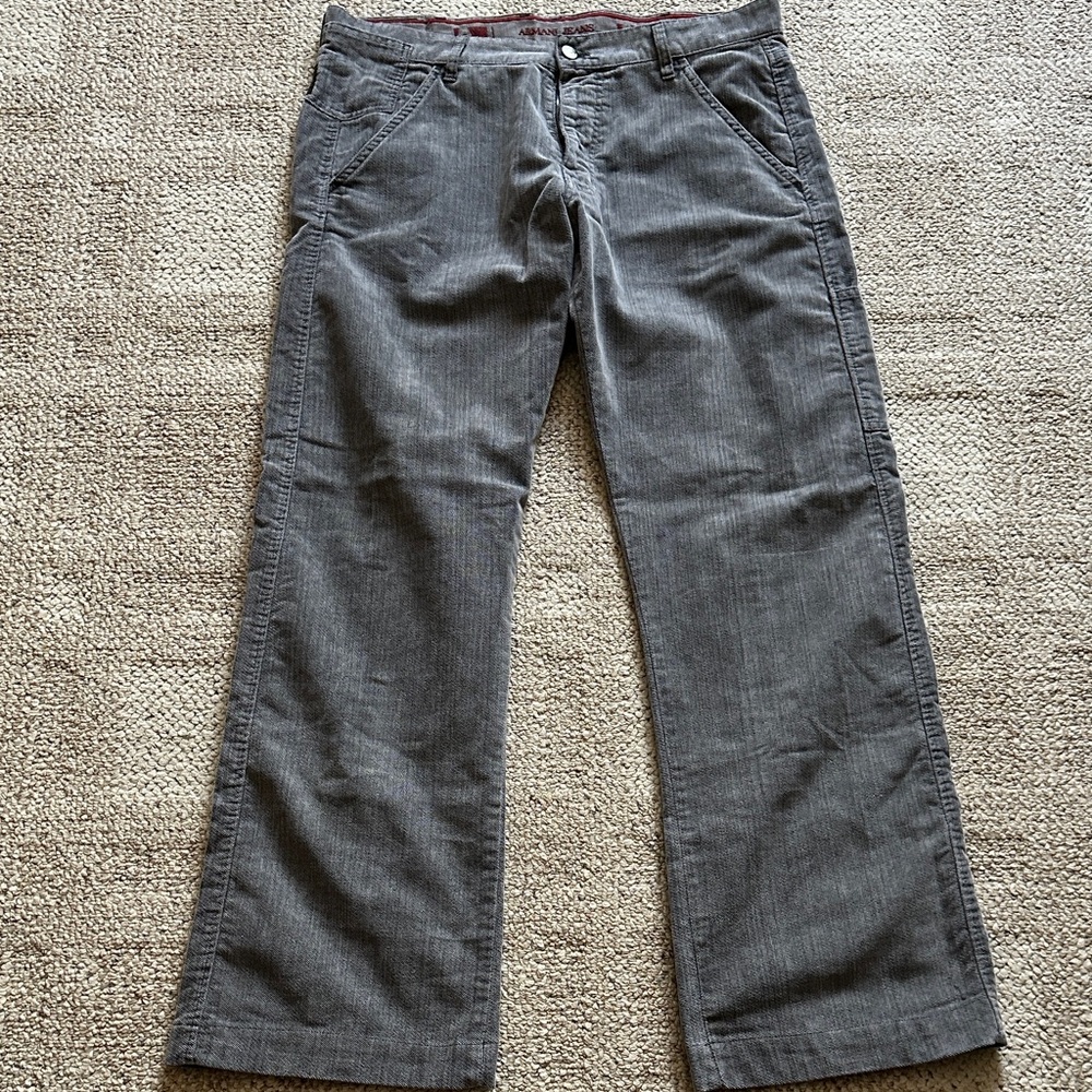 Armani Jeans Men's Charcoal Corduroy Pants